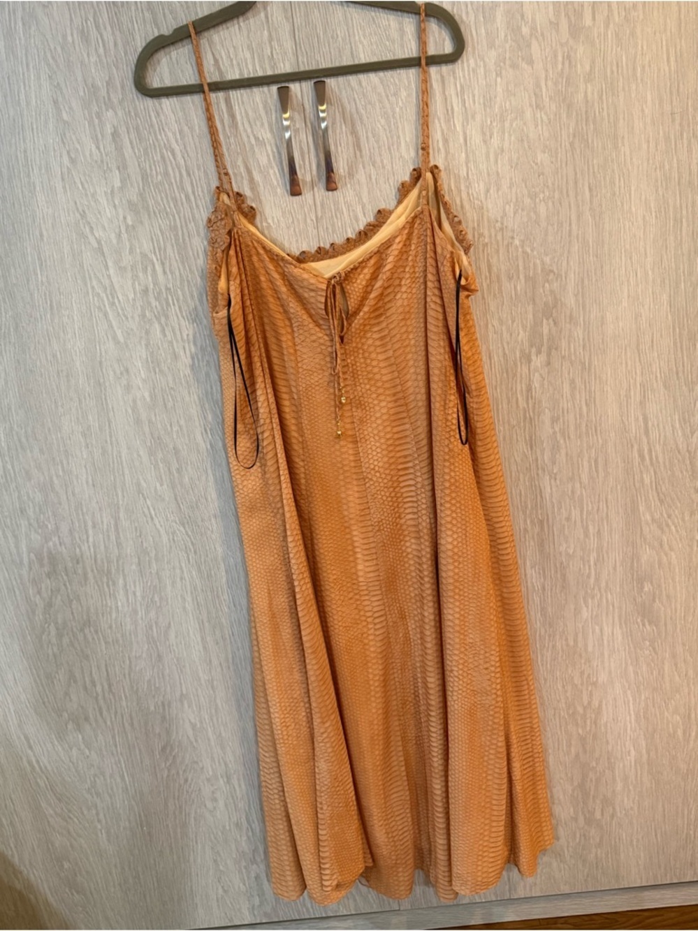 NWT Strappy Chiffon Ruffle Trim Snakeprint 90s y2k flowy Maxi Dress XL - Picture 6 of 6
